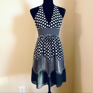 BCBGMaxazria silk Dress black & white